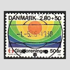 FRIMRKER DANMARK | 1986 - AFA 855 - Gigtforeningen 50 r - 2,80 Kr. + 50 re flerfarvet - Lux Stemplet Lemvig