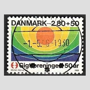 FRIMRKER DANMARK | 1986 - AFA 855 - Gigtforeningen 50 r - 2,80 Kr. + 50 re flerfarvet - Lux Stemplet Lemvig