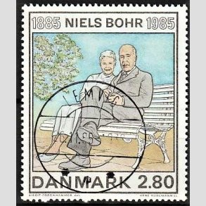 FRIMRKER DANMARK | 1985 - AFA 842 - Niels Bohr - 2,80 Kr. flerfarvet - Pragt Stemplet