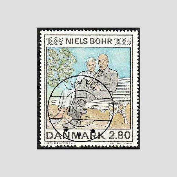 FRIMRKER DANMARK | 1985 - AFA 842 - Niels Bohr - 2,80 Kr. flerfarvet - Pragt Stemplet