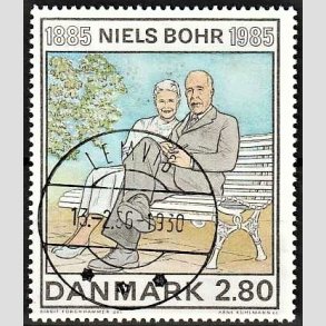 FRIMRKER DANMARK | 1985 - AFA 842 - Niels Bohr - 2,80 Kr. flerfarvet - Pragt Stemplet Lemvig