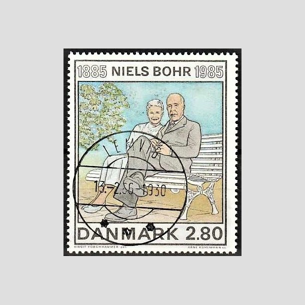 FRIMRKER DANMARK | 1985 - AFA 842 - Niels Bohr - 2,80 Kr. flerfarvet - Pragt Stemplet Lemvig