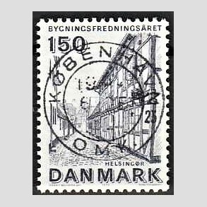 FRIM�RKER DANMARK | 1975 - AFA 593 - Bygningsfredning - 150 �re bl�gr� - Pragt Stemplet K�benhavn