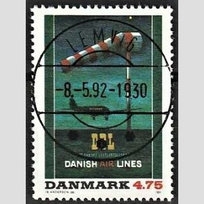 FRIM�RKER DANMARK | 1991 - AFA 1001 - Dansk Plakatkunst - 4,75 Kr. flerfarvet - Pragt Stemplet (Pragtm�rke)