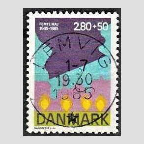 FRIMRKER DANMARK | 1985 - AFA 831 - 40-ret for befrielsen - 2,80 + 50 re Kr. flerfarvet - Pragt Stemplet Lemvig