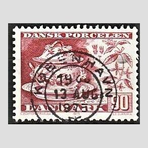 FRIM�RKER DANMARK | 1975 - AFA 589 - Dansk porcel�n - 90 �re r�d - Pragt Stemplet