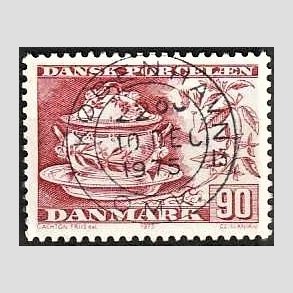 FRIM�RKER DANMARK | 1975 - AFA 589 - Dansk porcel�n - 90 �re r�d - Pragt Stemplet