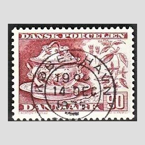 FRIM�RKER DANMARK | 1975 - AFA 589 - Dansk porcel�n - 90 �re r�d - Pragt Stemplet