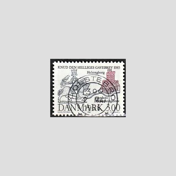 FRIMRKER DANMARK | 1985 - AFA 835 - Domkirken i Lund - 3,00 Kr. mrkbl/lilla - Pragt Stemplet