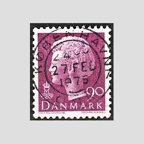 FRIMRKER DANMARK | 1974 - AFA 562 - Dronning Margrethe - 90 re violet - Pragt Stemplet Kbenhavn