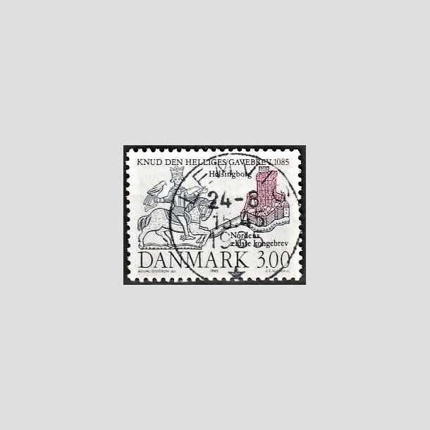 FRIMRKER DANMARK | 1985 - AFA 835 - Domkirken i Lund - 3,00 Kr. mrkbl/lilla - Pragt Stemplet