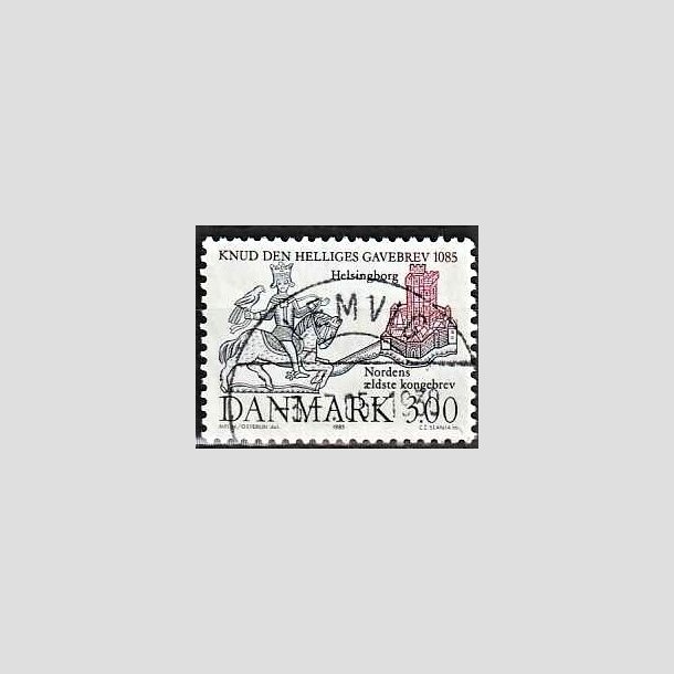 FRIMRKER DANMARK | 1985 - AFA 835 - Domkirken i Lund - 3,00 Kr. mrkbl/lilla - Pragt Stemplet