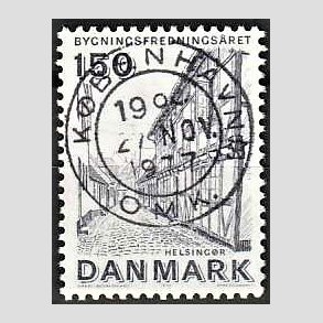 FRIM�RKER DANMARK | 1975 - AFA 593 - Bygningsfredning - 150 �re bl�gr� - Pragt Stemplet