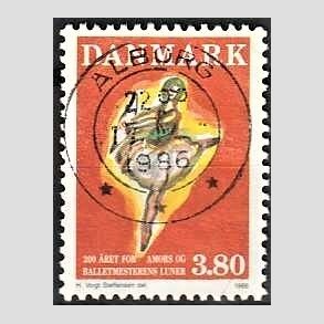 FRIM�RKER DANMARK | 1986 - AFA 873 - Balletten Amors luner - 3,80 Kr. flerfarvet - Pragt Stemplet