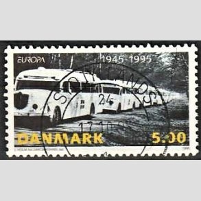 FRIM�RKER DANMARK | 1995 - AFA 1092 - 50 �ret for befrielsen - 5,00 Kr. flerfarvet - Pragt Stemplet
