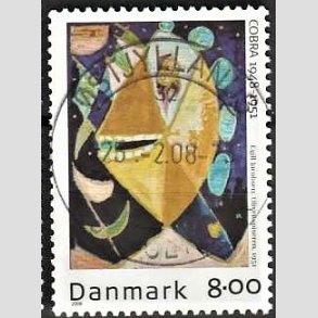 FRIM�RKER DANMARK | 2006 - AFA 1487 - COBRA-malere - 8,00 Kr. flerfarvet - Pragt Stemplet