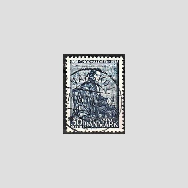 FRIMRKER DANMARK | 1938 - AFA 251 - Thorvaldsen 30 re bl - Lux Stemplet