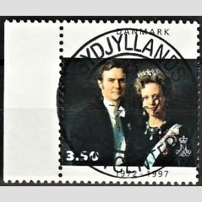 FRIM�RKER DANMARK | 1997 - AFA 1134 - 25 �re jubil�um - 3,50 Kr. flerfarvet - Pragt Stemplet