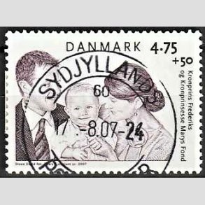 FRIMRKER DANMARK | 2007 - AFA 1496 - Kronprinseparrets fond - 4,75 + 0,50 Kr. Kronprinsefamilien - Pragt Stemplet