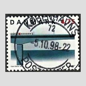 FRIM�RKER DANMARK | 1997 - AFA 1145 - Jernbaneforbindelsen p� Storeb�lt - 4,75 Kr. flerfarvet - Pragt Stemplet