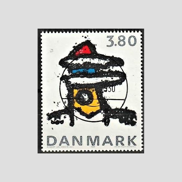 FRIMRKER DANMARK | 1985 - AFA 846 - Kunst af Robert Jacobsen - 3,80 Kr. flerfarvet - Lux Stemplet