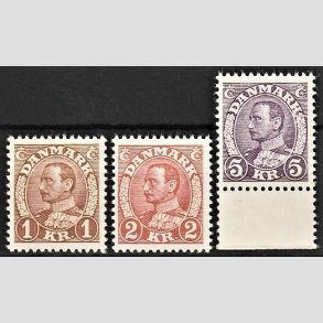 FRIMRKER DANMARK | 1934 - AFA 211,212,213 - Chr. X 1,2,5 kr. - Postfrisk