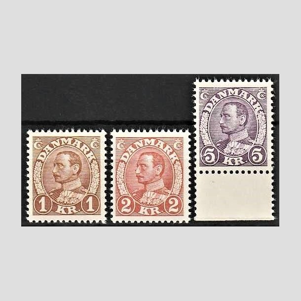 FRIMRKER DANMARK | 1934 - AFA 211,212,213 - Chr. X 1,2,5 kr. - Postfrisk