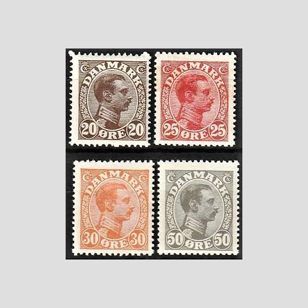 FRIMRKER DANMARK | 1921-22 - AFA 125 mv. - Chr. X 20,25,30,50 re - Postfrisk