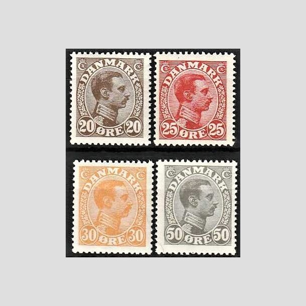 FRIMRKER DANMARK | 1921-22 - AFA 125 mv. - Chr. X 20,25,30,50 re - Postfrisk