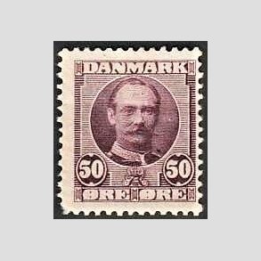 FRIM�RKER DANMARK | 1907 - AFA 58 - Frederik VIII 50 �re r�dlilla - Ubrugt