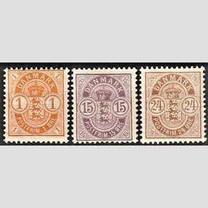 FRIM�RKER DANMARK | 1901-02 -  AFA 37,38,39 - 1,15,24 �re - Ubrugt