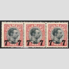 FRIMRKER DANMARK | 1926 - AFA 158 - 7 7/27 re provisorier i tre-stribe - Postfrisk