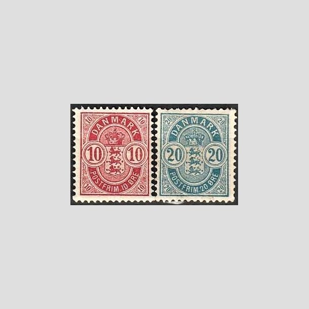 FRIMRKER DANMARK | 1895 - AFA 35B,36B - 10 + 20 re - Ubrugt