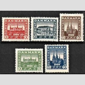 FRIM�RKER DANMARK | 1920-21 - AFA 112,113,114,115,116 - Genforening i s�t - Ubrugt