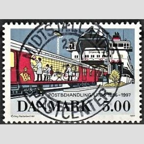FRIM�RKER DANMARK | 1997 - AFA 1147 - Bureautjenestens oph�r - 5,00 Kr. flerfarvet - Pragt Stemplet