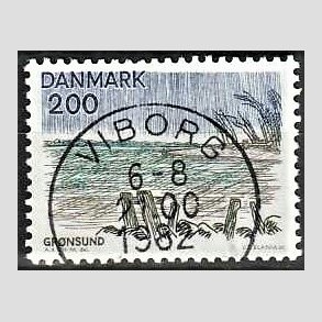 FRIM�RKER DANMARK | 1981 - AFA 733 - Sj�lland og �er - 200 �re flerfarvet - Pragt Stemplet