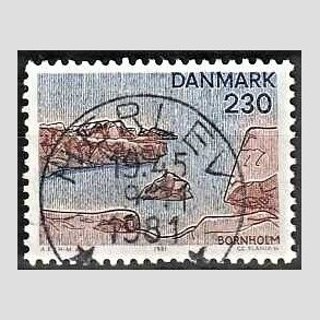 FRIM�RKER DANMARK | 1981 - AFA 734 - Sj�lland og �re - 230 �re flerfarvet - Pragt Stemplet