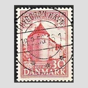 FRIM�RKER DANMARK | 1953-56 - AFA 349 - Kongeriget 1000 �r - 30 �re r�d - Pragt Stemplet Thybor�n