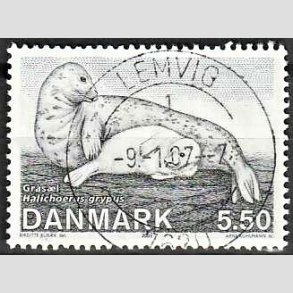 FRIM�RKER DANMARK | 2005 - AFA 1452 - S�ler i Danmark - 5,50 Kr. gr�s�l - Pragt Stemplet Lemvig