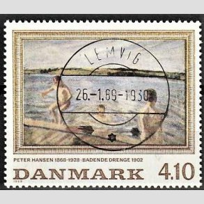 FRIMRKER DANMARK | 1988 - AFA 921 - Peter Hansen - 4,10 Kr. flerfarvet - Pragt Stemplet Lemvig