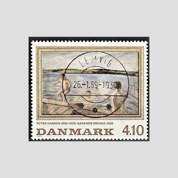 FRIMRKER DANMARK | 1988 - AFA 921 - Peter Hansen - 4,10 Kr. flerfarvet - Pragt Stemplet Lemvig