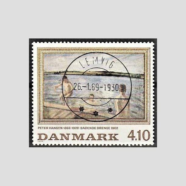 FRIMRKER DANMARK | 1988 - AFA 921 - Peter Hansen - 4,10 Kr. flerfarvet - Pragt Stemplet Lemvig