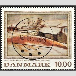 FRIMRKER DANMARK | 1988 - AFA 922 - Fritz Syberg - 10,00 Kr. flerfarvet - Pragt Stemplet Lemvig