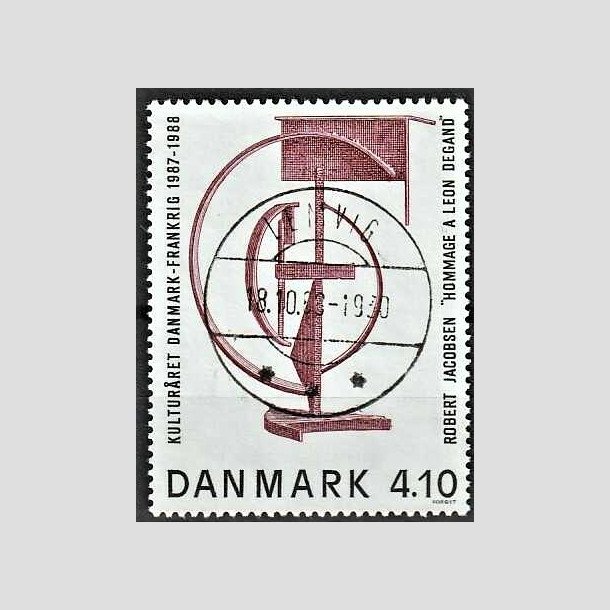 FRIMRKER DANMARK | 1988 - AFA 918 - Dansk-fransk kulturr - 4,10 Kr. brunrd/sort - Pragt Stemplet Lemvig