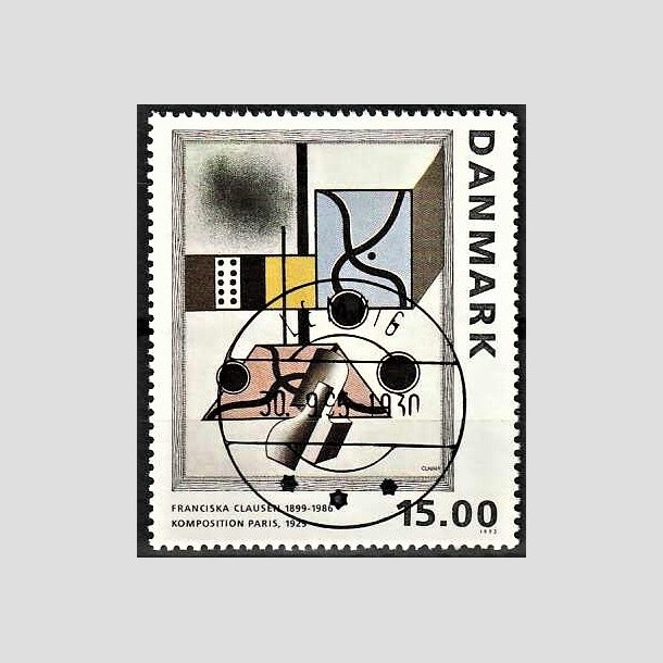 FRIMRKER DANMARK | 1993 - AFA 1058 - Maleriserie 6. - 15,00 Kr. Franciska Clausen - Pragt Stemplet Lemvig