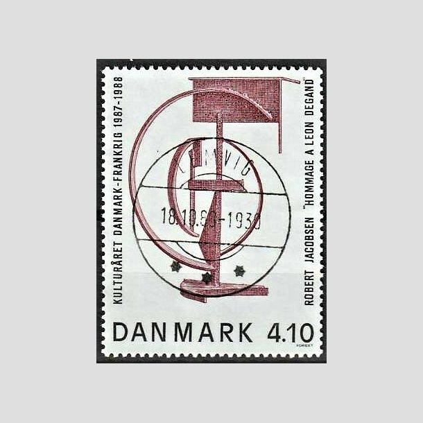 FRIMRKER DANMARK | 1988 - AFA 918 - Dansk-fransk kulturr - 4,10 Kr. brunrd/sort - Pragt Stemplet Lemvig