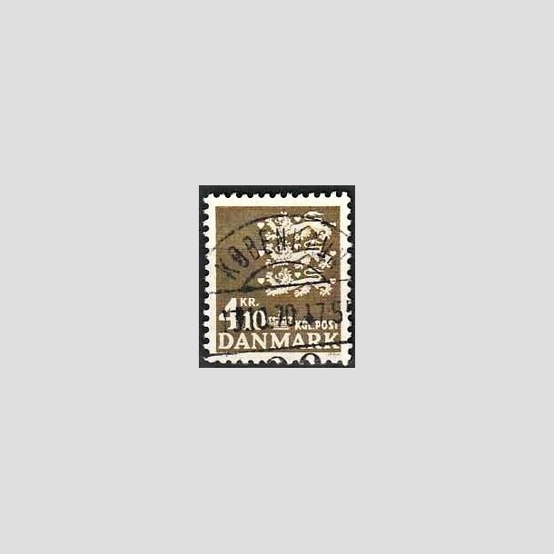 FRIMRKER DANMARK | 1970 - AFA 502 - Rigsvben 4,10 Kr. olivenbrun - Lux Stemplet