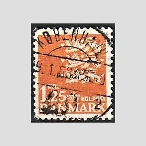 FRIMRKER DANMARK | 1962 - AFA 404 - Rigsvben 1,25 Kr. orange - Lux Stemplet