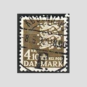 FRIMRKER DANMARK | 1970 - AFA 502 - Rigsvben 4,10 Kr. olivenbrun - Lux Stemplet