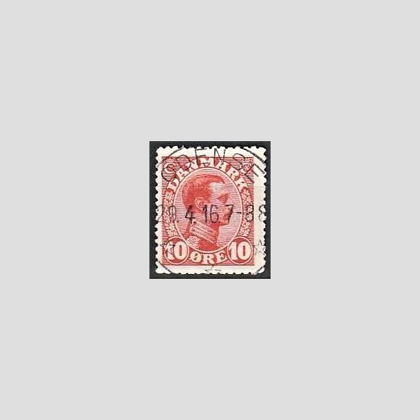 FRIMRKER DANMARK | 1913 - AFA 69 - Chr. X 10 re rd (2K) - Lux Stemplet "AARHUS"